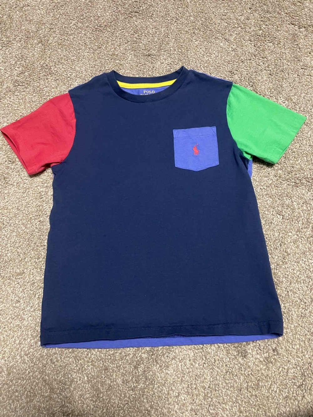 Polo Ralph Lauren Colorblock Pocket Tee Boy’s Size Small 8